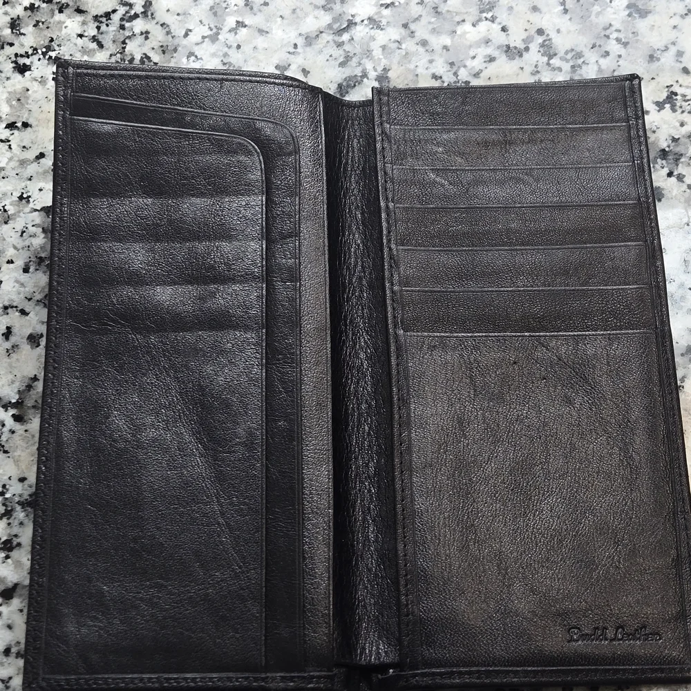​Budd Leather Genuine Nappa Breast Pocket Wallet - Slim Executive Long Wallet